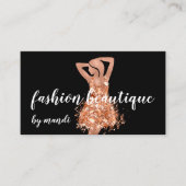 ファッションオンラインショップロゴ銅バラドレスQRCode 名刺 (正面)