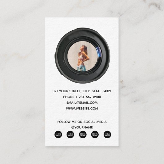 ファッションカスタム撮影QRコードソーシャルメディア 名刺 (裏面)