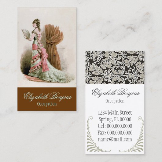 ファッションカタログの~の名刺の服のヴィンテージ 名刺 (正面/裏面)