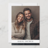 ファッションカップル写真モダンブライダルシャワー 招待状 (正面)