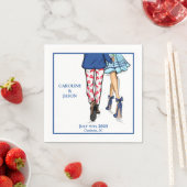 ファッションカップル赤ロブスターシャワー結婚式の引き出物 スタンダードカクテルナプキン (インサイチュ)