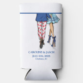 ファッションカップル赤ロブスターシャワー結婚式の引き出物 スリム缶クーラー (正面)