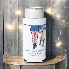 ファッションカップル赤ロブスターシャワー結婚式の引き出物 スリム缶クーラー