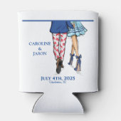 ファッションカップル赤ロブスターシャワー結婚式の引き出物 缶クーラー (裏面)