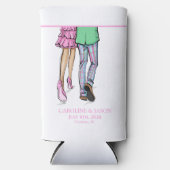 ファッションカップル赤ロブスターシャワ結婚ー スリム缶クーラー (正面)