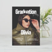 ファッションカバー誌の写真卒業パーティー 招待状 (スタンド正面)