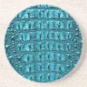 ファッションガーリーターコイズブルーアリゲーターレザー コースター (正面)