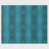 ファッションガーリーターコイズブルーアリゲーターレザー ラッピングペーパー (フラット)