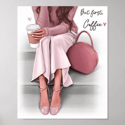 ファッションガールが最初のコーヒー ポスター (正面)