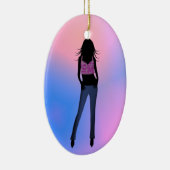 ファッションガールインブルージーンズ標準オーバルオーナメント セラミックオーナメント (右)