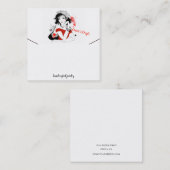 ファッションガールインレッドネックレスディスプレイ スクエア名刺 (正面/裏面)