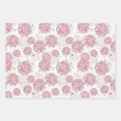 ファッションガールコスメティックピンクパターン ラッピングペーパーシート (正面3)