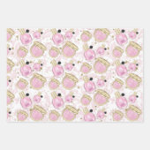 ファッションガールコスメティックピンクパターン ラッピングペーパーシート (正面2)