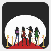 ファッションガールズオンザレッドカーペットスクエアステッカー スクエアシール (正面)