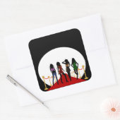 ファッションガールズオンザレッドカーペットスクエアステッカー スクエアシール (封筒)