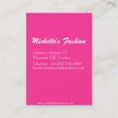 ファッションガールビジネスカードデザイン 名刺 (裏面)