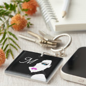 ファッションガールブラックピンクブルー キーホルダー (正面右)