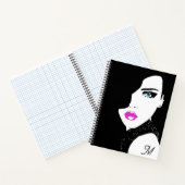 ファッションガールブラックピンクブルー ノートブック (内部)