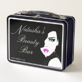 ファッションガールブラックピンク美しいバーメタルボックス メタルランチボックス (正面)