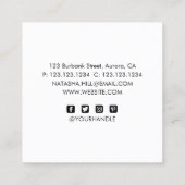 ファッションガールブラックピンク美しいバー スクエア名刺 (裏面)