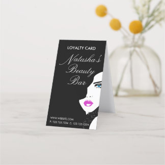ファッションガールブラックピンク美しいバー ロイヤリティカード