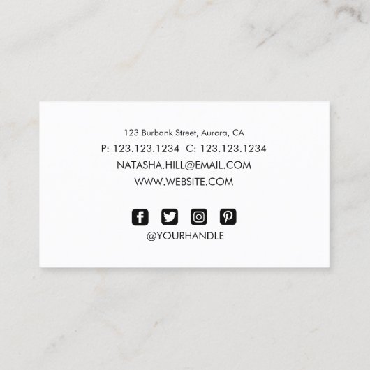 ファッションガールブラックピンク美しいバー 名刺 (裏面)