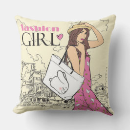 ファッションガール付きバッグ装飾用クッション クッション