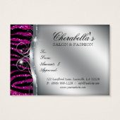 ファッションギフトカードサロンゼブラグリッター銀色 (裏面)