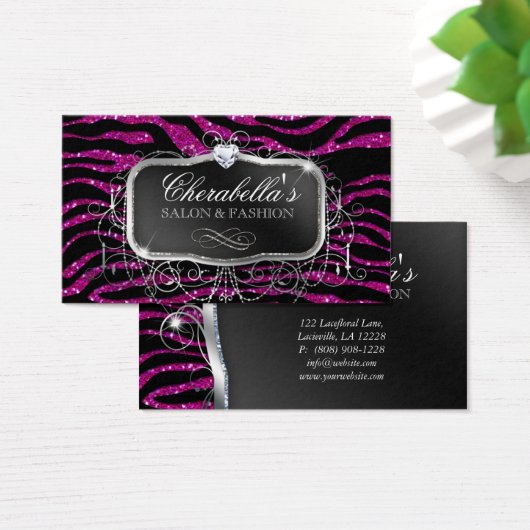 ファッションギフトカードネイルサロンゼブラグリッター (デスク)