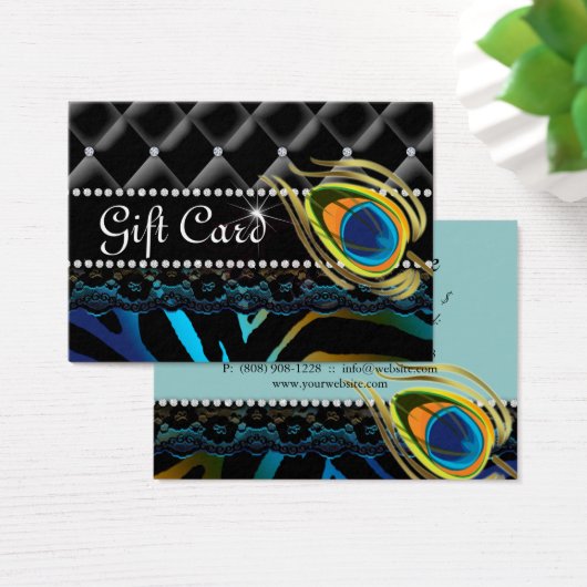 ファッションギフトカードピーコックゼブラタフトサテン (デスク)