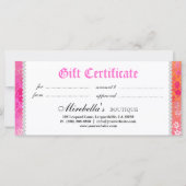 ファッションギフト券ジュエリーゼブラレースピンク (裏面)