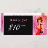 ファッションギフト券ジュエリーゼブラレースピンク (正面/裏面)