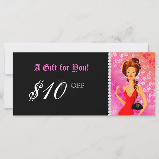 ファッションギフト券ジュエリーゼブラレースピンク (正面)