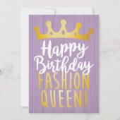 ファッションクイーンハッピーバースデーカード 招待状 (正面)