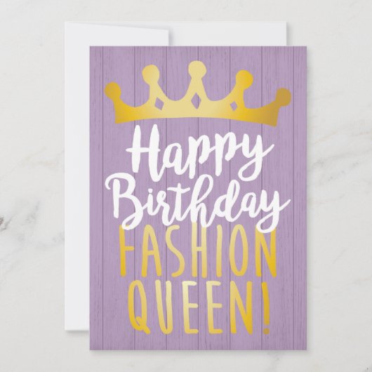 ファッションクイーンハッピーバースデーカード 招待状 (正面)
