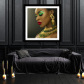 ファッションクラシックアフリカエメラルドグリーン金ゴールドジュエル ポスター