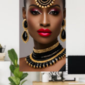 ファッションクラシック金ゴールドブラック宝石ジェム ポスター (ホームオフィス)