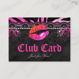 ファッションクラブカードレースの唇のシマウマのピンクのオレンジ ロイヤリティカード