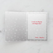 ファッションクリススタイリッシュマスレッドグレーイラストレーション シーズンカード (内部)