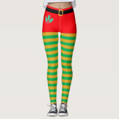 ファッションクリスマス小妖精や小人ストライプのレギンス レギンス (正面)