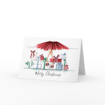 ファッションク図解入りの、写真付きのリスマスカードサンタズヘルパー