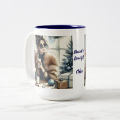 ファッショングラム、アーストーンの水彩、休日 ツートーンマグカップ (正面左)