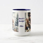 ファッショングラム、アーストーンの水彩、休日 ツートーンマグカップ (中央)