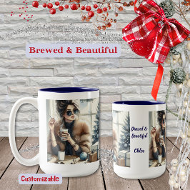 ファッショングラム、アーストーンの水彩、休日 ツートーンマグカップ