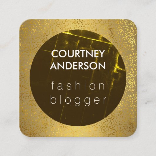 ファッショングランジラックス金ゴールド スクエア名刺 (正面)