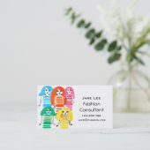 ファッションコンサルタントの可愛い水色 名刺 (スタンド正面)