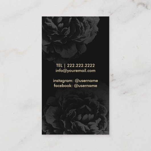 ファッションコンサルタントショッパーモダンのストライプフローラ 名刺 (裏面)