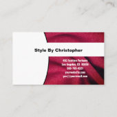 ファッションコンサルタントBurgundyファブリックカスタムの写真 名刺 (裏面)