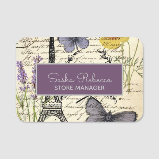 ファッションサロンスパフランスのエッフェルタワーパリ 名札 (正面)