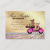 ファッションシューズジュエリーゼブラピンクジュエルグリッター8 名刺 (裏面)